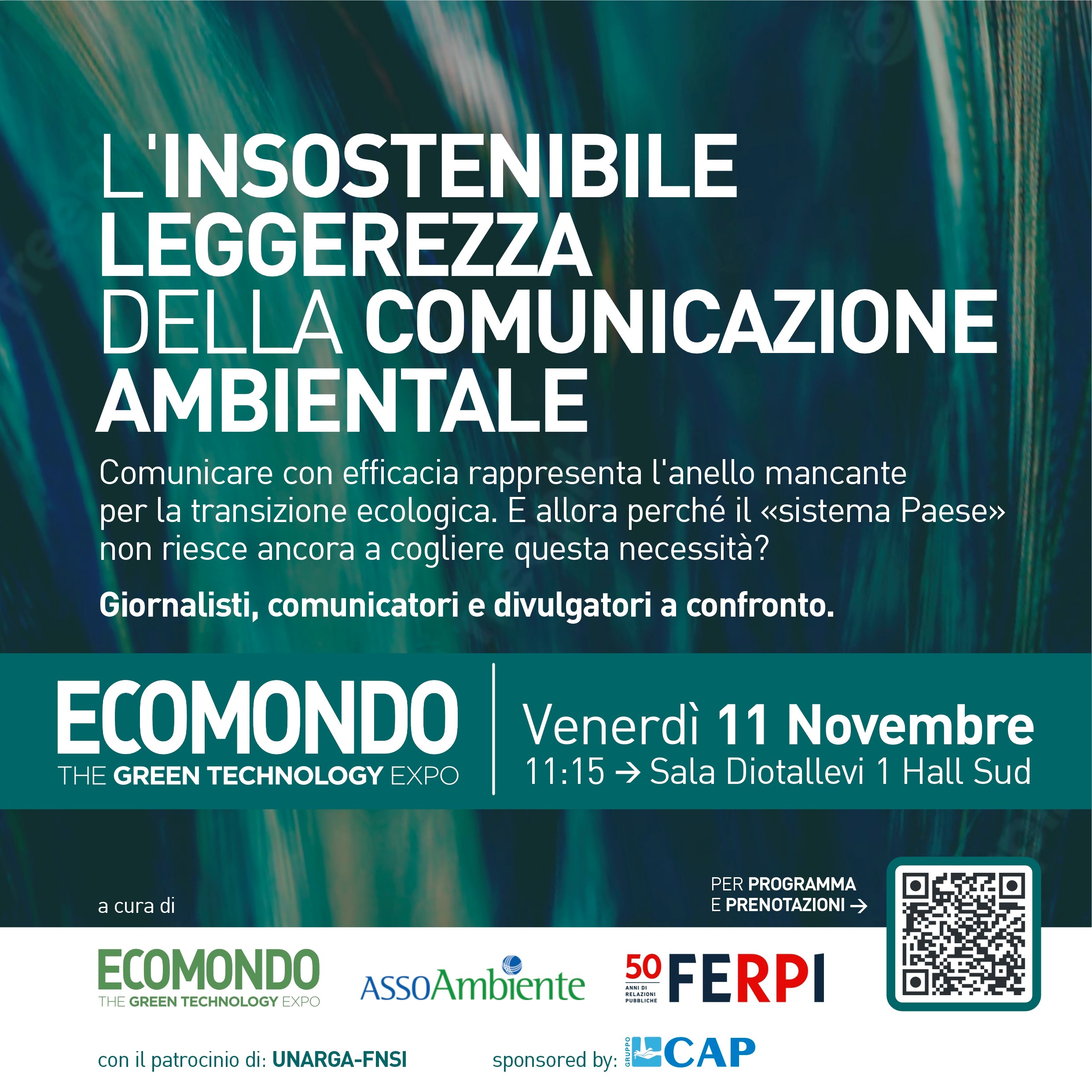 Locandina evento Ecomondo su comunicazione ambientale