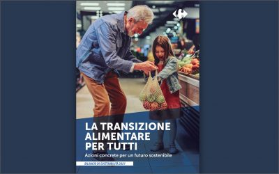Il primo Bilancio di Sostenibilità di Carrefour Italia. Il progetto grafico è di Amapola
