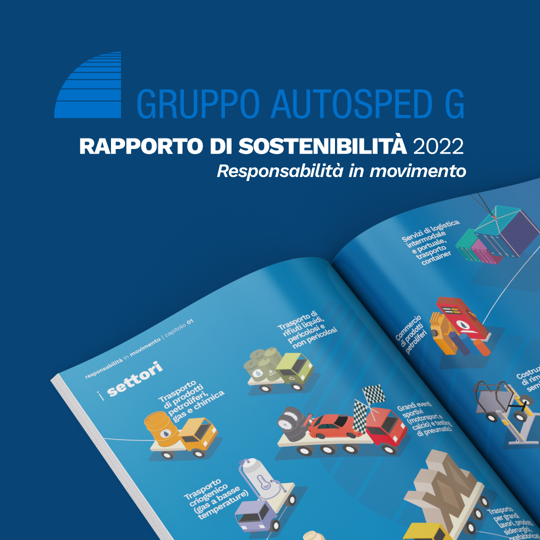 Pagina interna del Rapporto di sostenibilità 2022 di Gruppo Autosped G - le società
