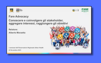 Fare advocacy e coinvolgere gli stakeholder: Amapola ai seminari dell’Osservatorio Regionale Urban Health della Regione Veneto.
